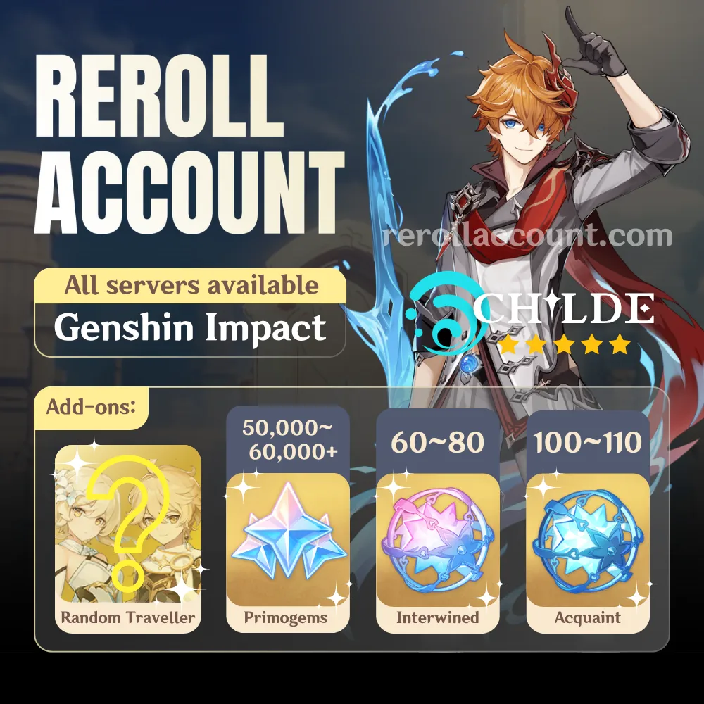 Childe Genshin Account: Tartaglia with 48,000+ Primogems
