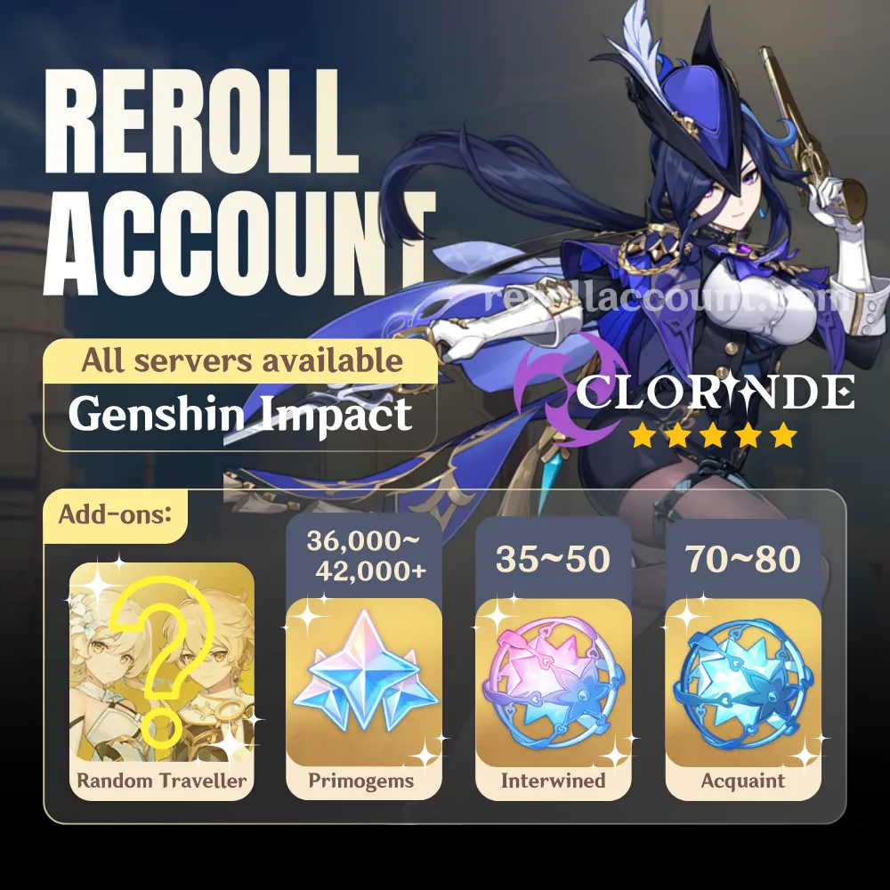 Clorinde Genshin Account: Clorinde with 48,000+ Primogems