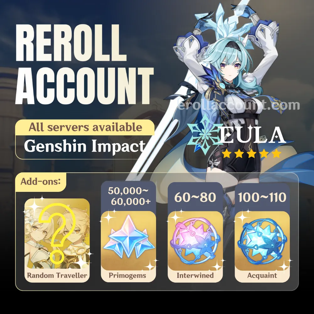 Eula Genshin Account: Eula with 48,000+ Primogems