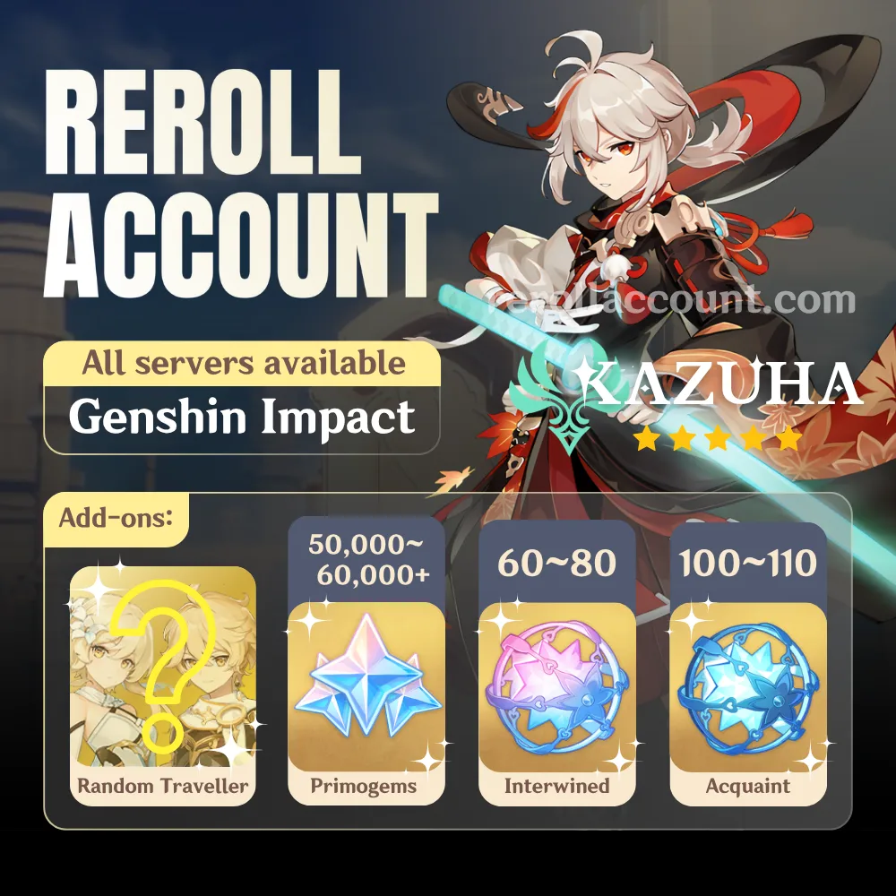 Kazuha Genshin Account: Kazuha with 48,000+ Primogems