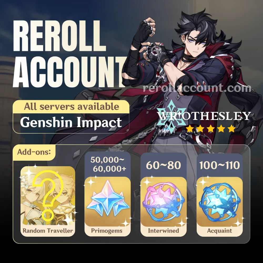 Wriothesley Genshin Account: Wriothesley with 48,000+ Primogems