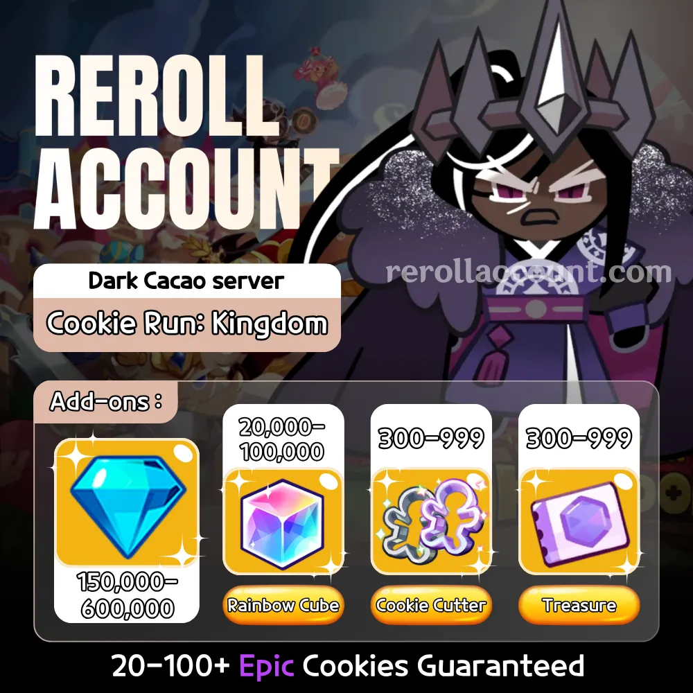 Cookie Run Kingdom: Dark Cacao Reroll Account